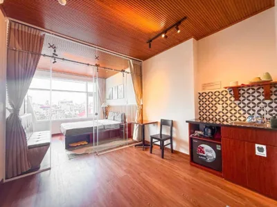 Chambre double avec salle de bains privative — La Casa Di Dicembre 35 Xuân Diệu